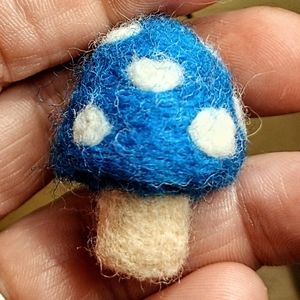 Blue Mushroom keychain